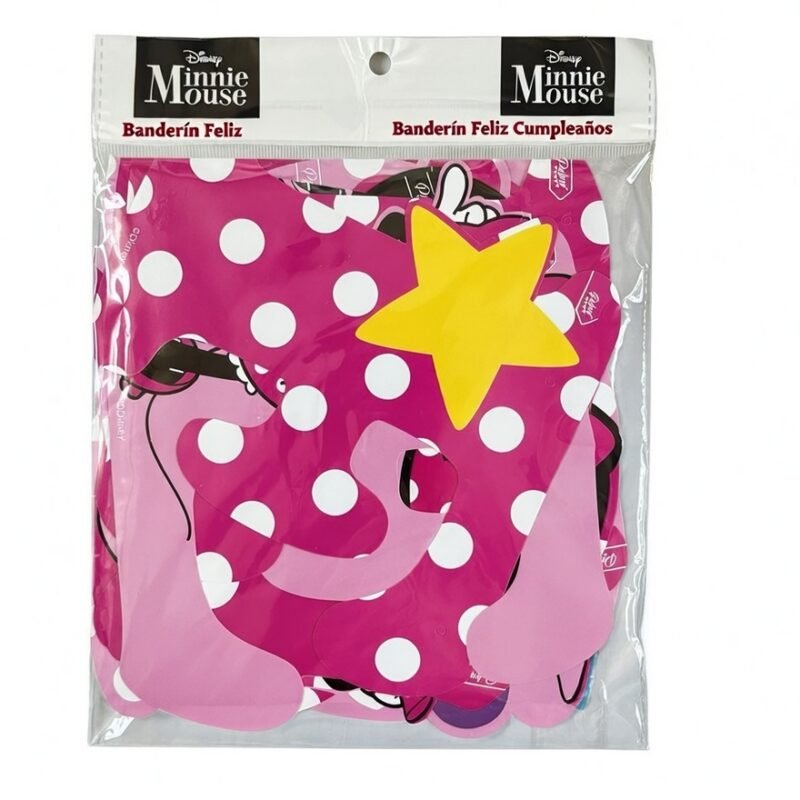 Banderín Minnie Mouse Feliz Cumpleaños