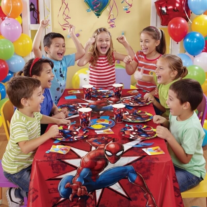 Pack Cumpleaños Fiesta Temática Hombre Araña Para 12 Niños