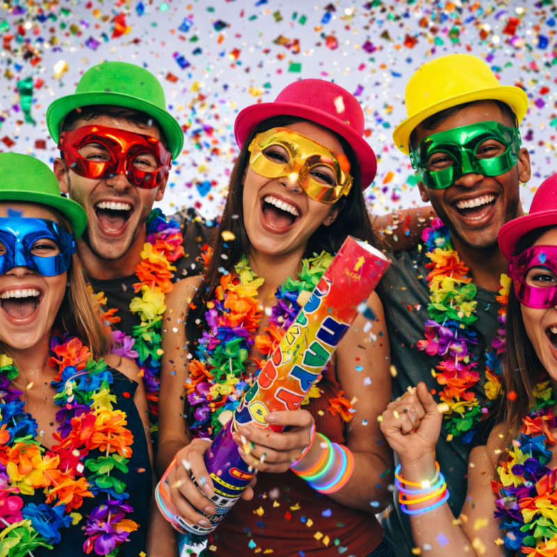 Cotillón Fluor Fiesta 45 Piezas X12