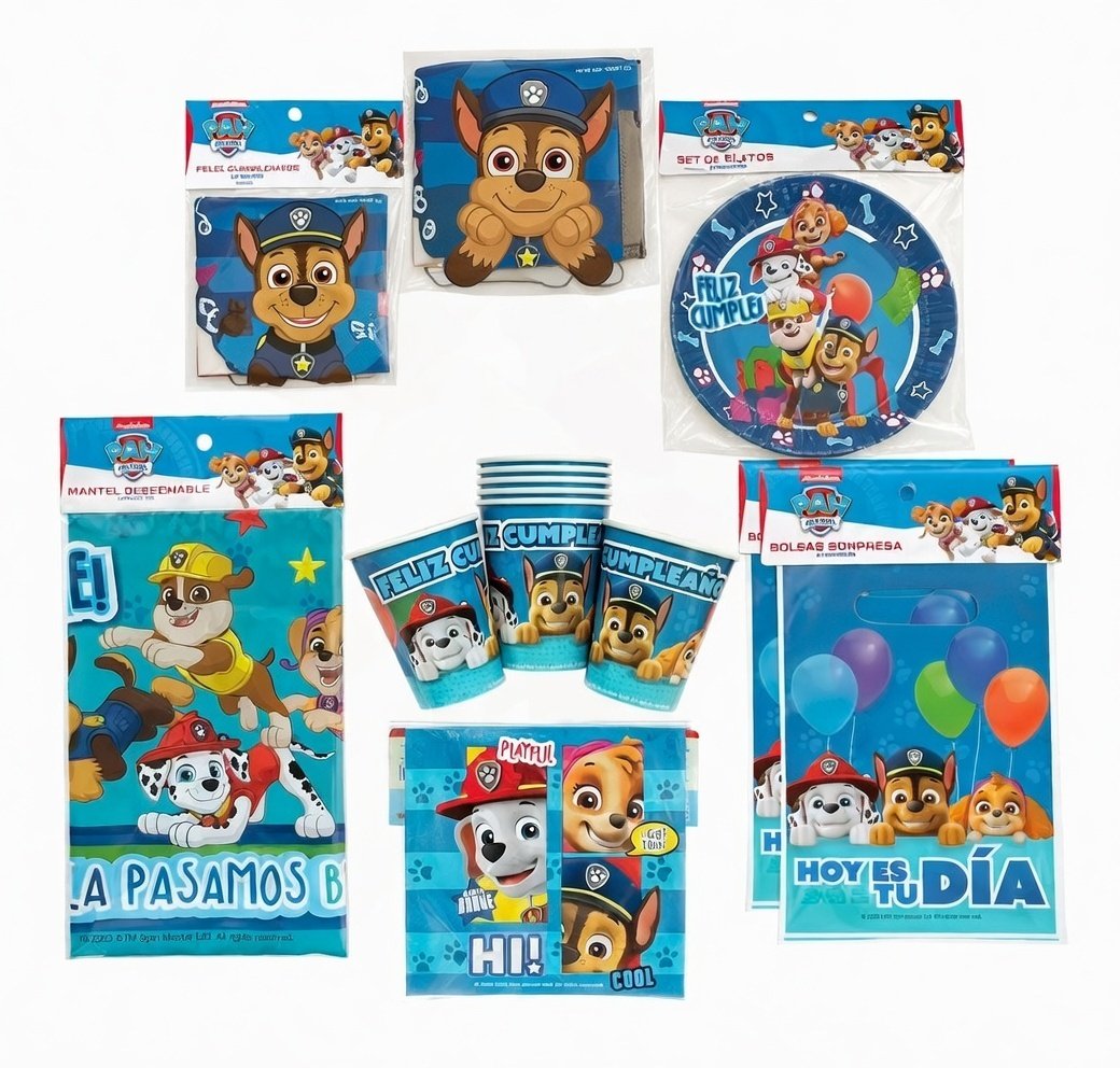 Pack Fiesta Temática Paw Patrol Para 12 Niños - Cumpleaños - Imagen 5