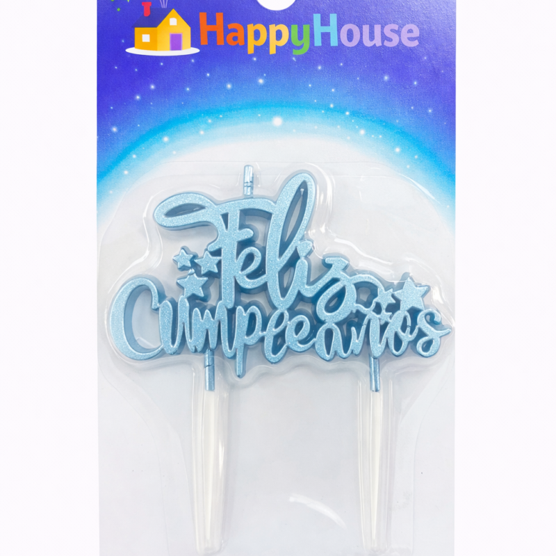 Vela Placa Feliz Cumpleaños - Celeste