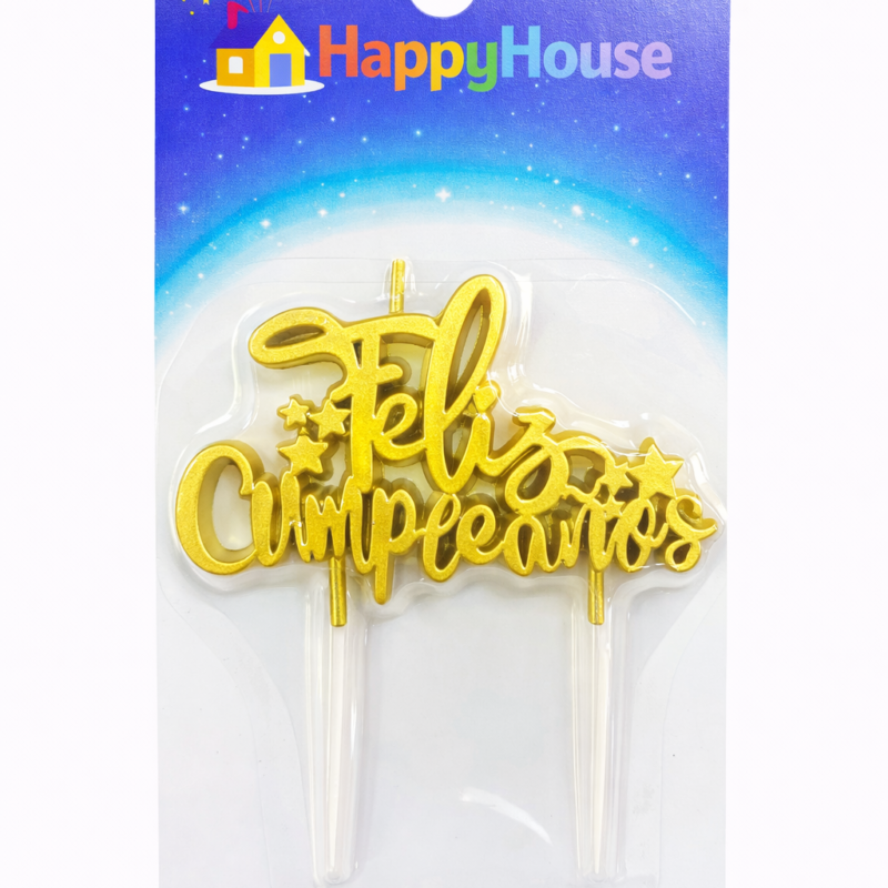 Vela Placa Feliz Cumpleaños - Dorada