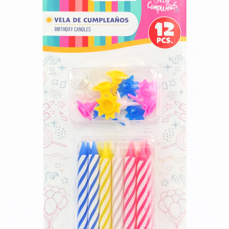 Vela Grande Con Porta Vela - 12 unidades