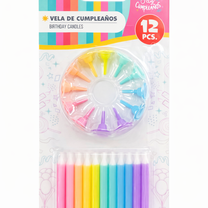 Vela Pastel - 12 unidades
