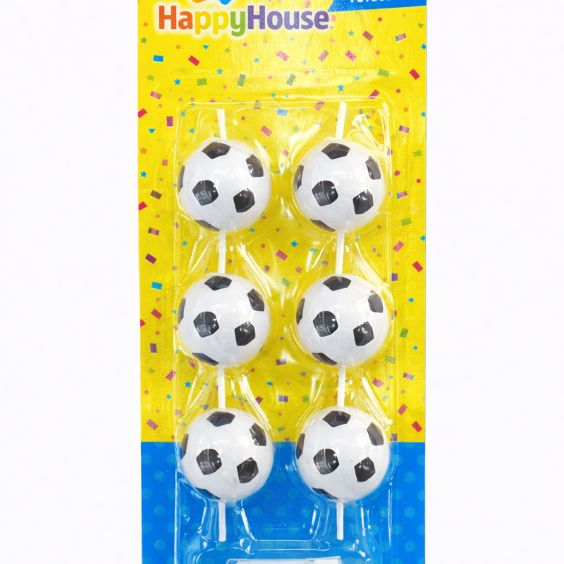 Vela Pelota de Fútbol - 6 unidades