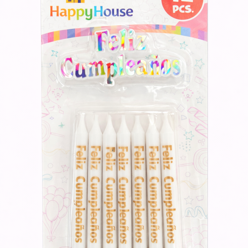 Vela con Placa Blanca - 12 unidades