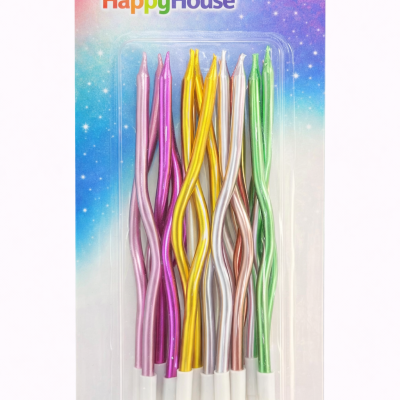 Vela Ondulada Multicolor - 12 unidades