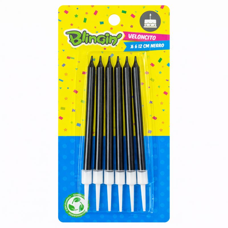 Veloncito Metalizado Negro - 6 unidades